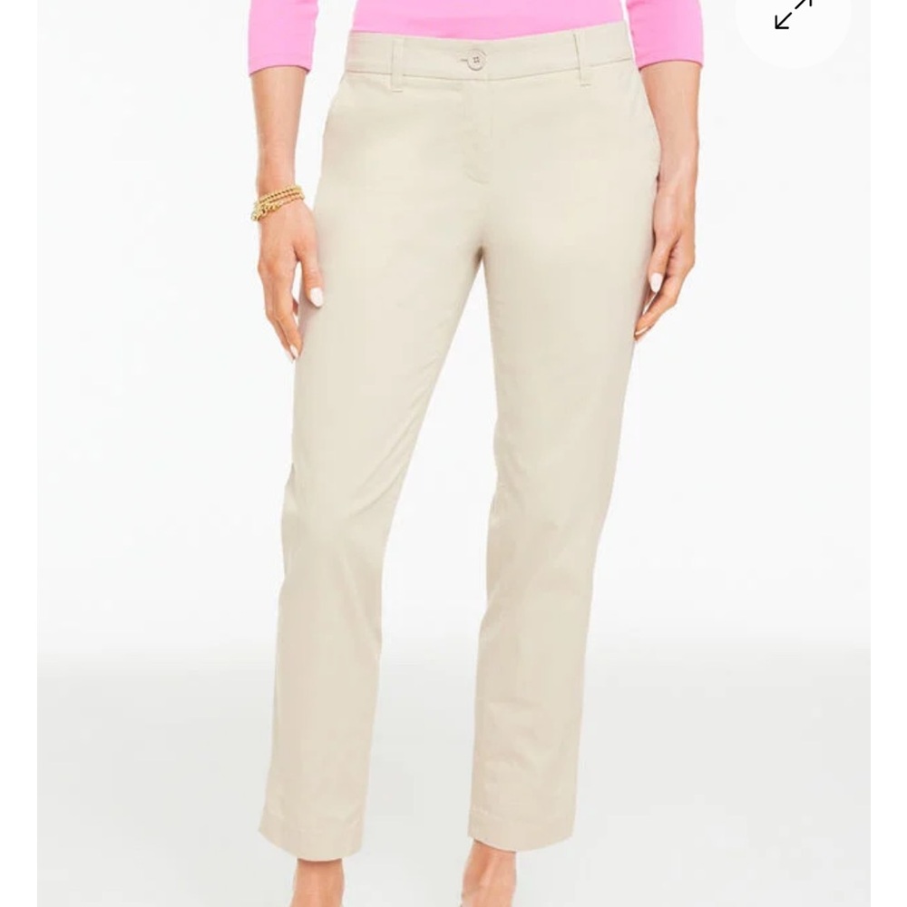 Talbots Women's Cropped Straight-Leg Pants in Light Beige